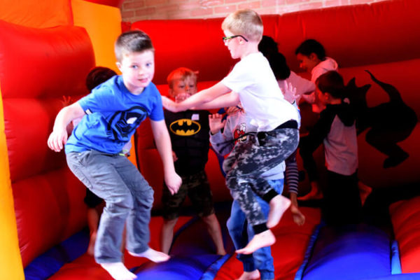 children on bouncy castle